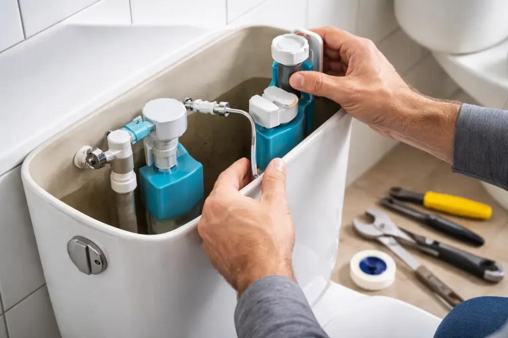 cambiando la cisterna como cambiar mecanismo de cisterna