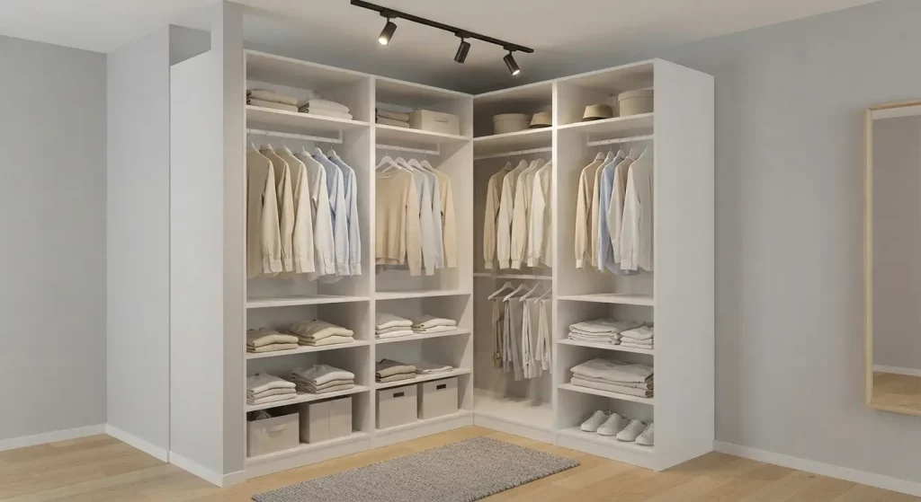 ejemplo de como montar vestidor en una habitacion